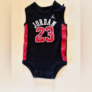 Jordan Infant Onesie Black with White and Red 23 Size 0-6 Months